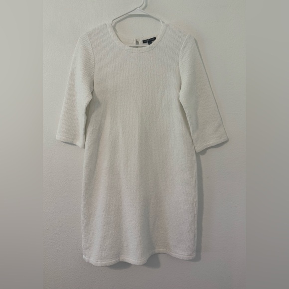 Eileen Fisher Dresses & Skirts - EILEEN FISHER Textured Cotton Ripple Dress 3/4 Sleeves Career Office Size XS
